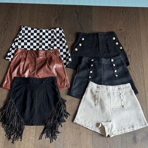 Stylish Skirt & Shorts Collection - Black, Brown, Cream